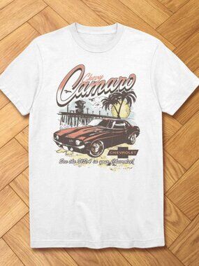 Chevy Camaro Sunset Beach Graphic Tee Y2K Style